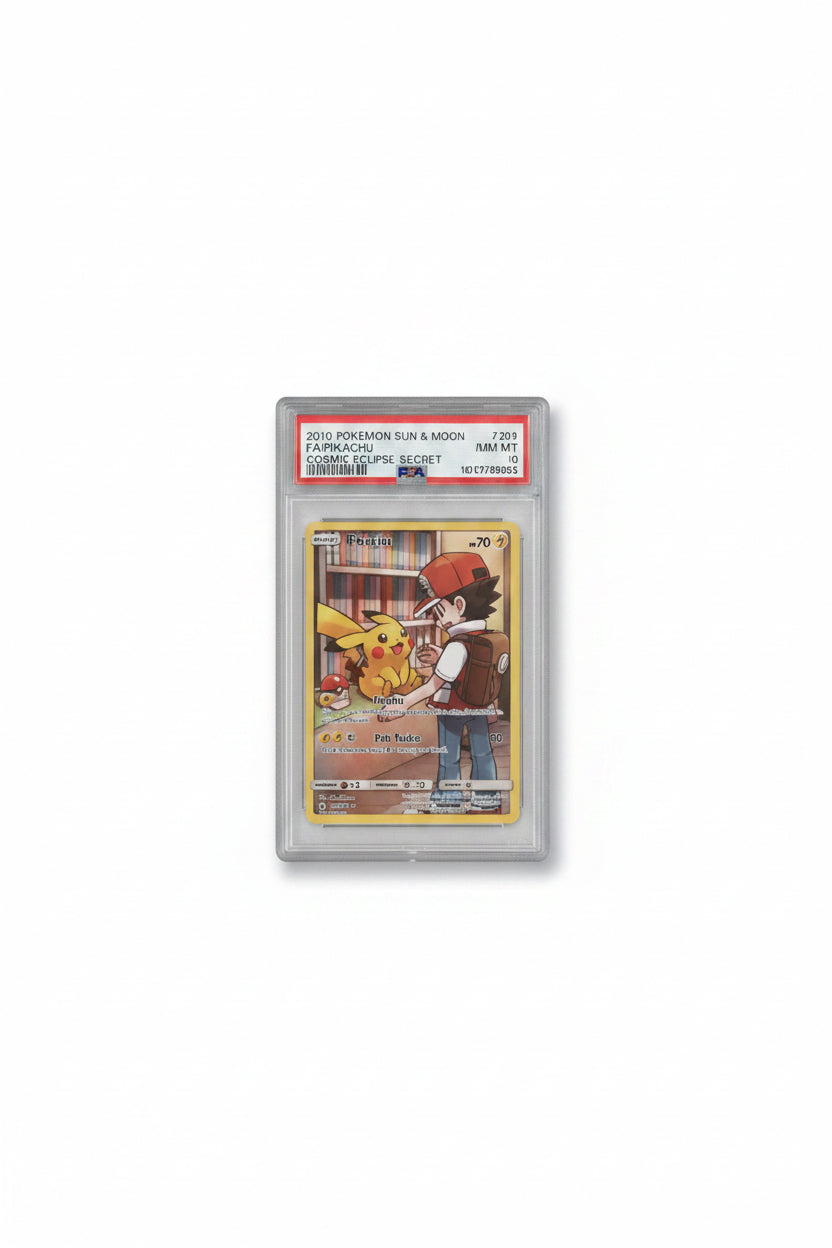 2019 POKEMON SUN & MOON COSMIC ECLIPSE #241 FA/PIKACHU COSMIC ECLIPSE-SECRET-PSA 8 Near Mint