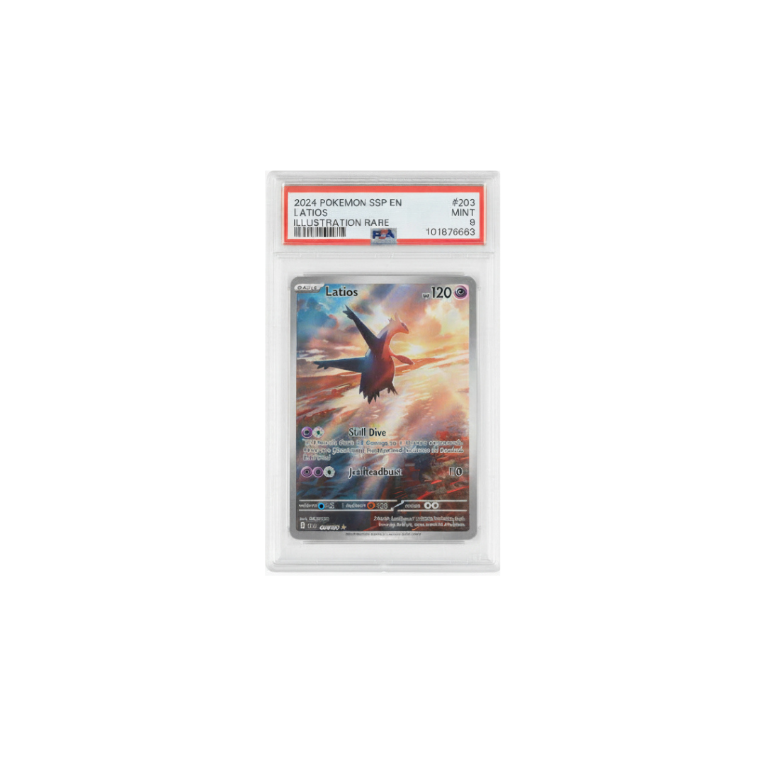 2024 POKEMON SSP EN-SURGING SPARKS #203 LATIOS ILLUSTRATION RARE-PSA 9 Mint